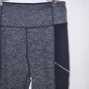 Athleta Womens Medium Herringbone Luxe Metro Drifter Faux Leather Leggings Black